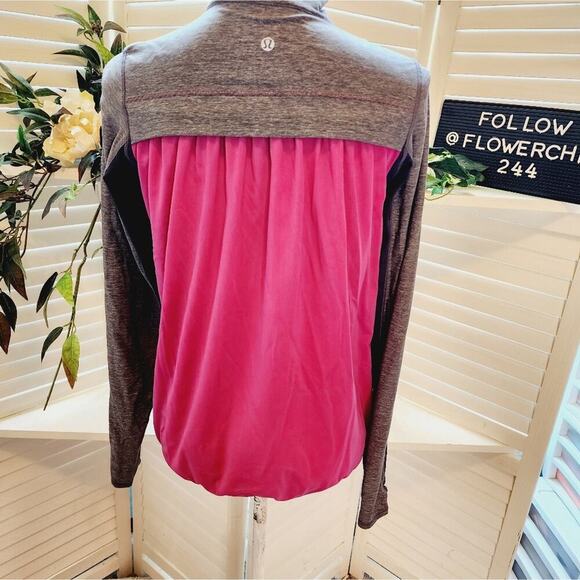 Lululemon Womens Tadasana Jacket Size 6 Gray Pink Mesh Back Zip Up Athletic - Picture 4 of 6